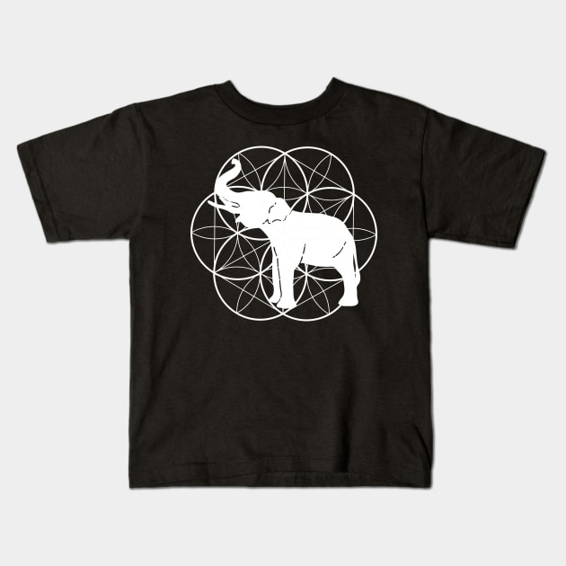 Funny Elephant Geometry T-shirt Kids T-Shirt by thefriendlyone